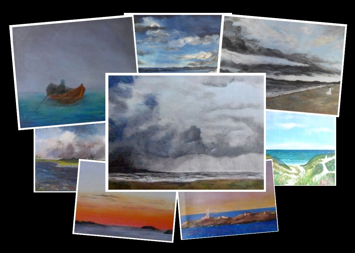 vignett himmel och hav